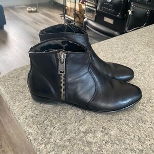 Aldo Black Leather Ankle Booties